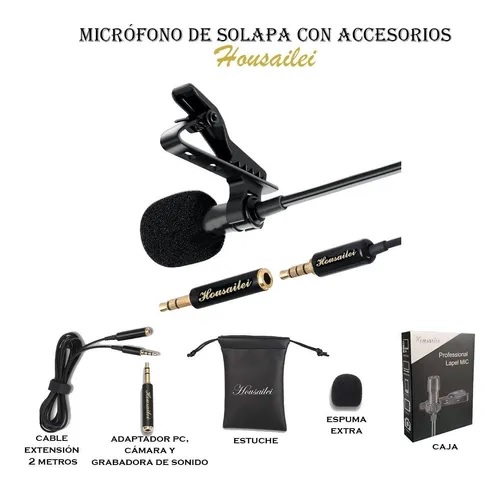 Micrófono De Solapa Profesional Housailei Con Accesorios
